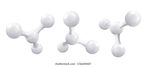 White molecule or atom, Abstract Clean structure. Vector illustration.