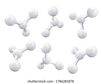 White molecule or atom, Abstract Clean structure. Vector illustration.
