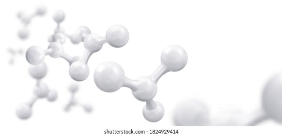 White molecule or atom, Abstract Clean structure. Vector illustration.