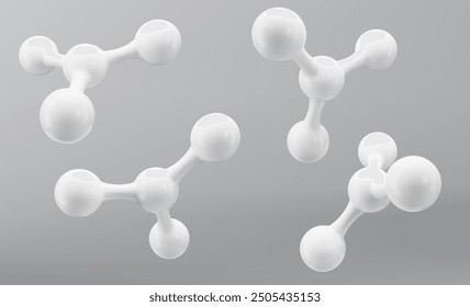 White molecule or atom, Abstract Clean structure. Vector illustration.