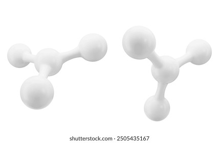 White molecule or atom, Abstract Clean structure. Vector illustration.