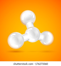 White molecule icon.