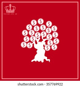 White Money tree isolated 