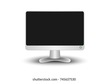 White monitor computer. Business office hardware. Vector EPS10