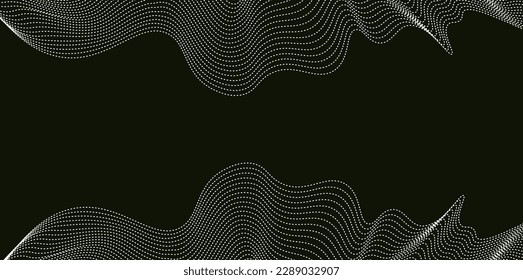 Ecualizador de ondas de sonido digital de efecto monocromo blanco, tecnología y concepto de ondas sísmicas, diseño de lujo dorado para la industria musical. Ilustración del vector