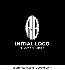 White Monogram Creative R B  B R letters logo on black background.