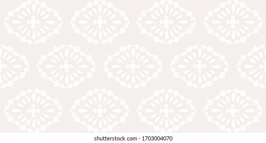 White monohrome floral ornate pattern. Seamless design for fabric, textile, book, interior, wallpaper.