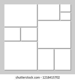 White mood board template with shadow
