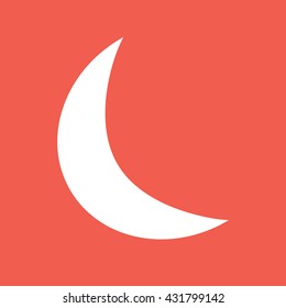 White moon icon vector illustration
