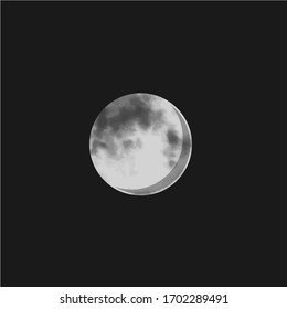 White moon on the black background vector illustration 