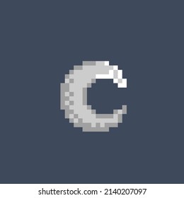 luna blanca en estilo de píxel