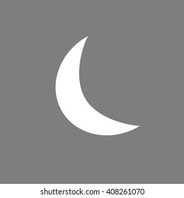 White moon vector illustration. Gray background