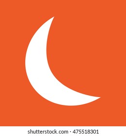 White moon vector illustration. Orange background
