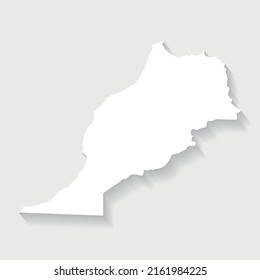 White Morocco map on gray background, vector, illustration, eps 10 file