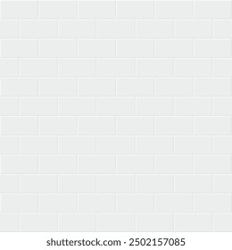 White mosaic bathroom brick tile. Wall and floor in bath seamless background. Ceramic tiled grid pattern. Realistic 3d vector illustration.