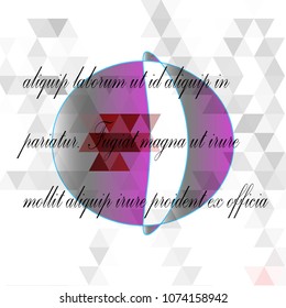 White mosaic, rhombus, oval circle in the color of the light purple background light.