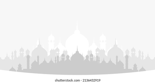 white mosque silhoutte free vector backgound - Shutterstock ID 2136432919