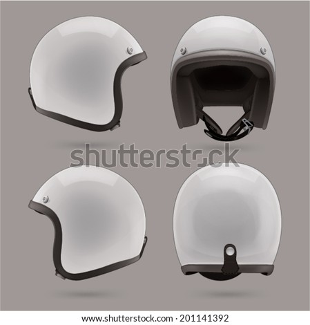 Download White Motorbike Classic Helmet Front Back Stock Vector ...