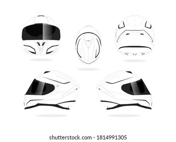 White motorcycle helmet on a white background.