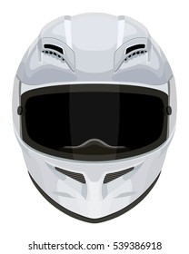 White motorcycle helmet on a white background