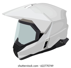 White motorcycle helmet on a white background
