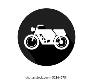 white motorcycle silhouette vehicle conveyance transport transportation image vector icon logo
