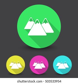 White Mountain icon in different colors set