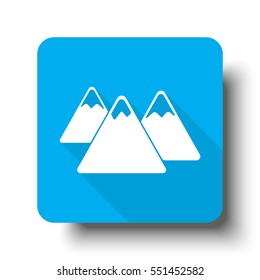 White Mountain icon on blue web button