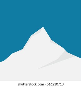 white mountain on blue sky background, vector illustration