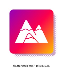 White Mountains icon isolated on white background. Symbol of victory or success concept. Square color button. Vector Illustration