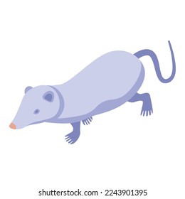 White mouse icon isometric vector. Shrew animal. Nature picture