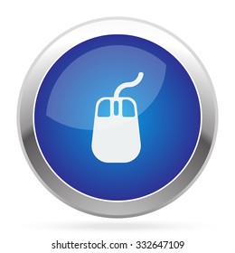 White Mouse icon on blue web app button