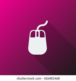 White Mouse icon on pink background