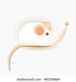 white mouse, illustration, rat with red eyes