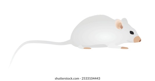 Mouse branco isolado. ilustração vetorial