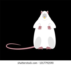 White mouse laboratory isolated. rodent Vector illustration