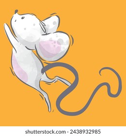 white mouse with a long tail