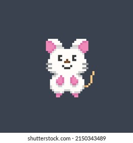 weiße Maus im Stil der Pixelkunst