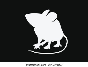 A white mouse simple vector illustration