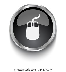 White Mouse symbol on black web button