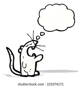 white mouse with thought bubble