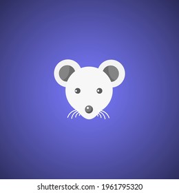 White mouse, vector graphics, can be used as an icon