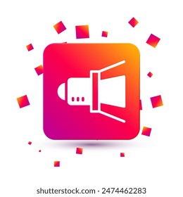 White Movie spotlight icon isolated on white background. Light Effect. Scene, Studio, Show. Square color button. Vector