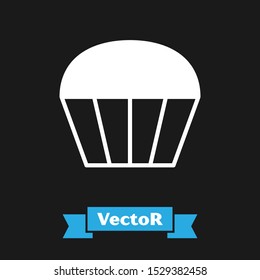 White Muffin icon isolated on black background.  Vector Illustration