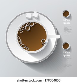 White mug of coffee concept. Vector illustration.