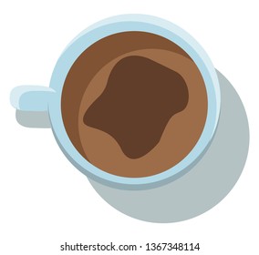 A white mug with coffee vector or color illustration