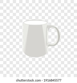 white mug. a cup of coffee or tea. color illustration. mockup for branding. blank vector template for branding. single object on transparent background
