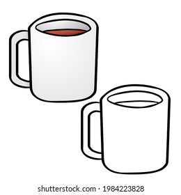 White mug illustrations. Perfect for art, cards, prints, animated assets, etc.