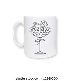 White mug with logo