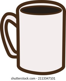 White mug with lots of coffee (drinks)